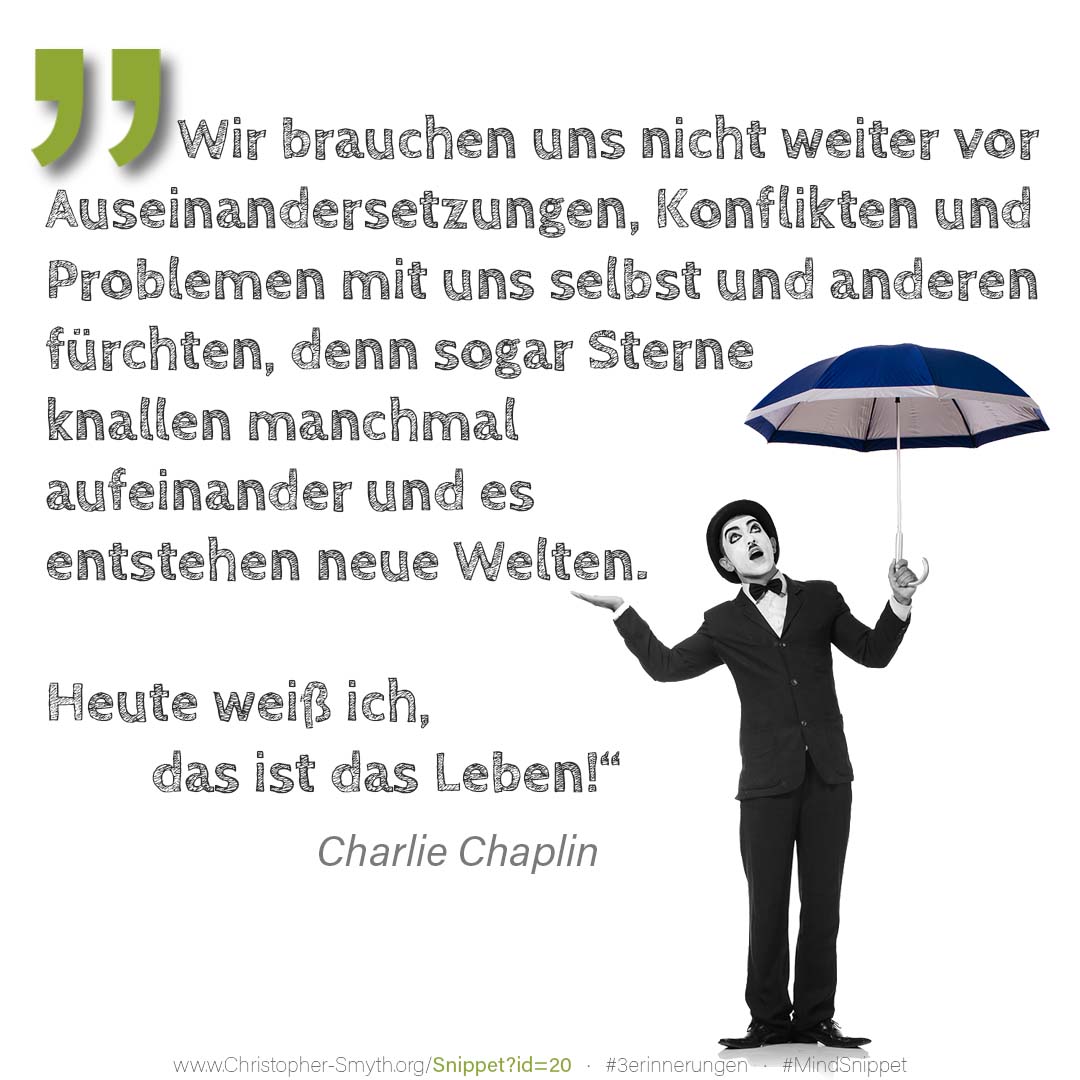 Passendes Bild zum Zitat von Charlie Chaplin: Wir brauchen uns nicht weiter vor Ausein... Passendes Social-Media-Bild zum Zitat von Charlie Chaplin