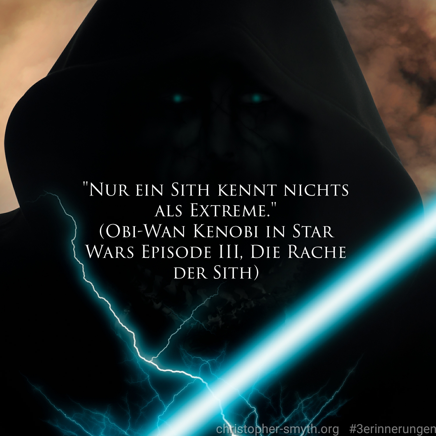 Passendes Bild zum Zitat von Filmzitat: Nur ein Sith kennt nichts als Extreme." ... Passendes Social-Media-Bild zum Zitat von Filmzitat