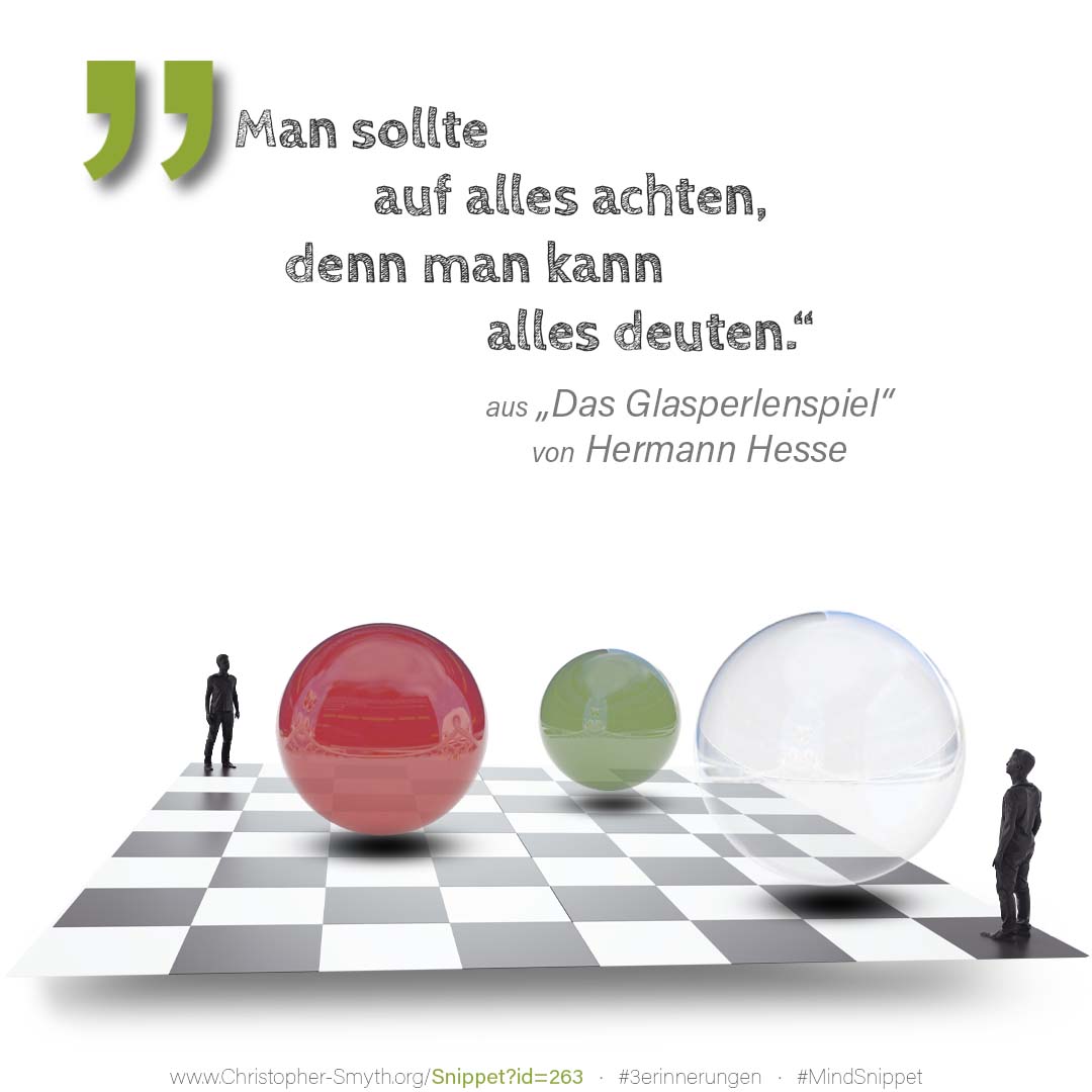 Passendes Bild zum Zitat von Hermann Hesse: Man sollte auf alles achten, denn man ka... Passendes Social-Media-Bild zum Zitat von Hermann Hesse
